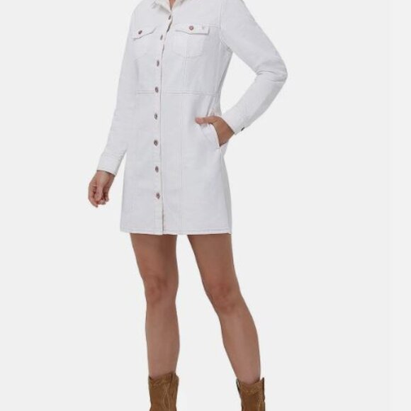 FRYE Denim Dress BONE Size Medium NWT - Picture 3 of 7